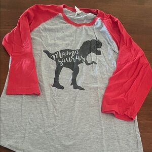 Red and Gray Mamasaurus Women's Tee